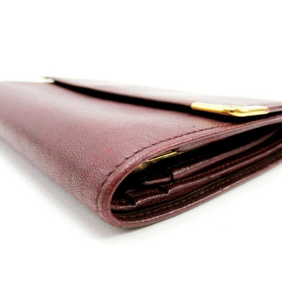 Cartier Must Line Leather Mini Boston Bag Bordeaux Top  Cartier purses mast line Bordeaux leather Auth used T17228